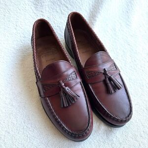 Allen Edmonds "Maxfield" Men's‎ 11 D Maroon Leather Dress Shoe Tassel Loafer